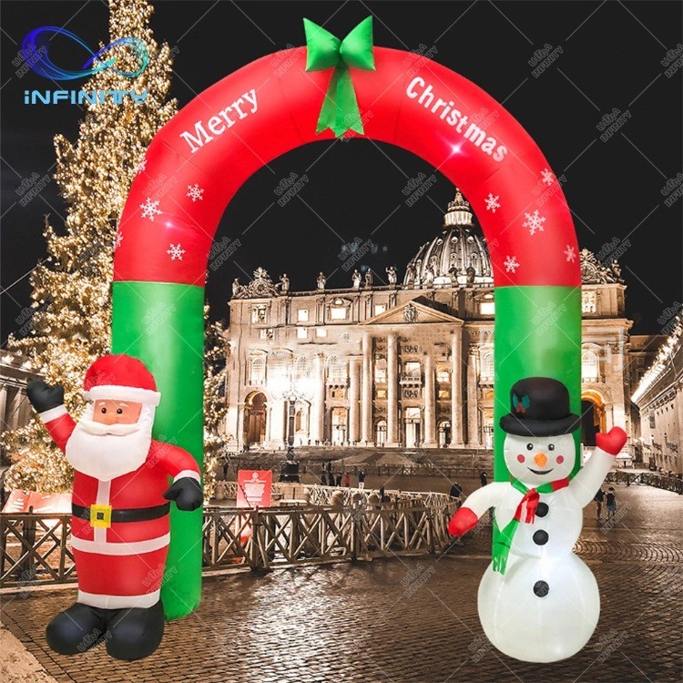 2.4m 8FT Inflatable Santa Arch Outdoor Decoration Christmas Blow up Santa Arch for Advertising