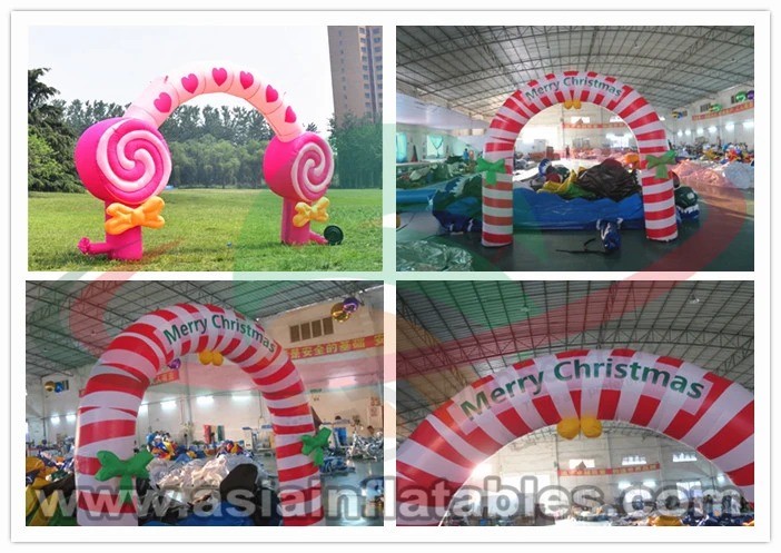 Lovely Pink Candy Cane Christmas Decorative Inflatable Birthday Party Arch