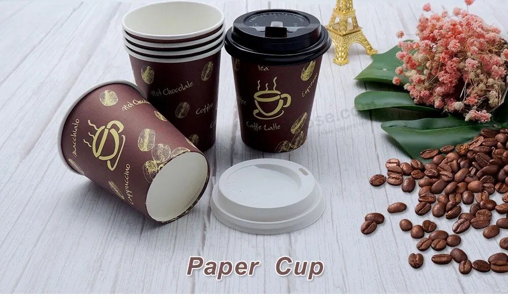 OEM Custom Disposable Logo Printed Single Wall Blank Paper Coffee Cups 8 Oz