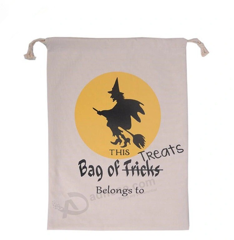 Wholesale Cotton Bag Bundles Gift Packaging Drawstring Pouch for Halloween