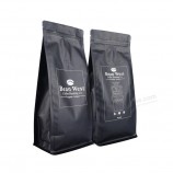 Custom Logo Print Plastic Aluminum Foil Flat Bottom Bags 500g Black Matt Ziplock Coffee Bag Food Packaging Mylar Bag