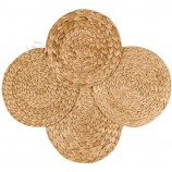 Natural Water Hyacinth Placemats Round Woven Mats for Kitchen Dining Table Party