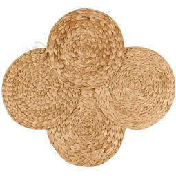 Natural Water Hyacinth Placemats Round Woven Mats for Kitchen Dining Table Party