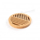 Friendly Kitchen Bamboo Hollow Coaster Thick Anti-Scalding Insulation Table Mat for Kitchen Coffee Bar Table Decoration