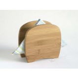 Eco-Friendly Restaurant Bamboo Napkin Holder Paper Tissue Box for Kitchen Hotel Napkin Serviette Holder