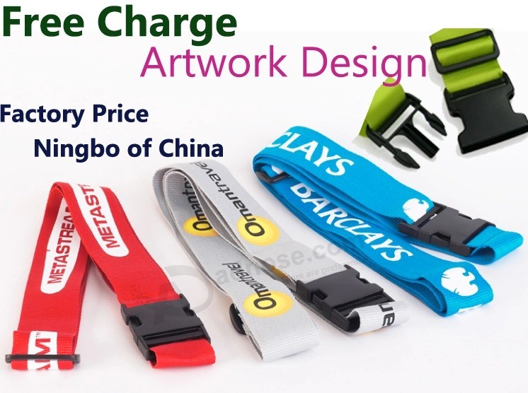 Promotional Travel Luggage Strap with Customer Logo Printing