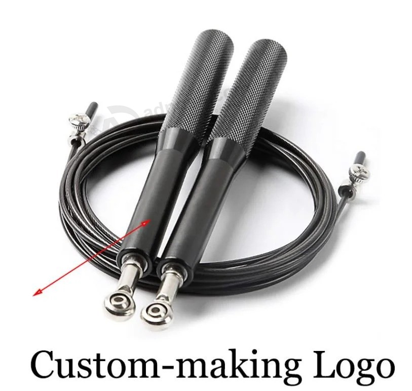 Adjustable Customized Logo Fitness Training Gym Weighted Metal Speed Bearing Jump Skipping Rope for Workout