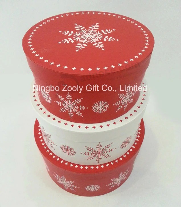 Christmas Snow Printing Round Gift Box Sets