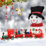 Wood Christmas Train Toy Xmas Gift Mini Tabletop Decoration Gift