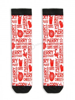 Red Christmas Tree Pattern Gift Unisex Polyester Socks