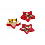 Metal Box Five-Pointed Star Shape Tin Box for Christmas Gifts and Food Package