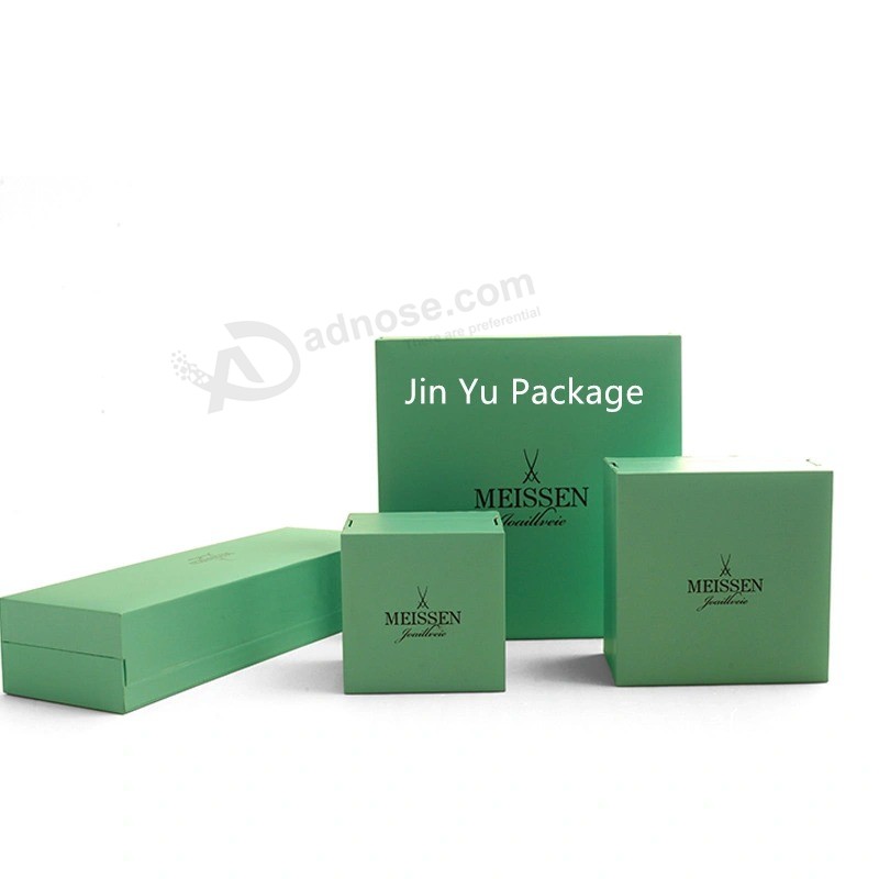 Custom Logo Printed Elegant Green Gift Paper Gift Jewelry Packaging Boxes