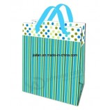 High Quality Flocking Paper Bag with Cotton Ribbon Handle