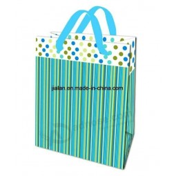 High Quality Flocking Paper Bag with Cotton Ribbon Handle
