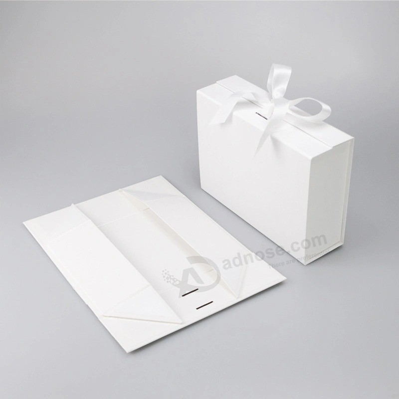 Custom with Ribbon Magnetic Closure Foldable Cardboard Paper Gift Boxes