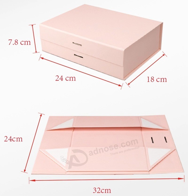 Custom with Ribbon Magnetic Closure Foldable Cardboard Paper Gift Boxes