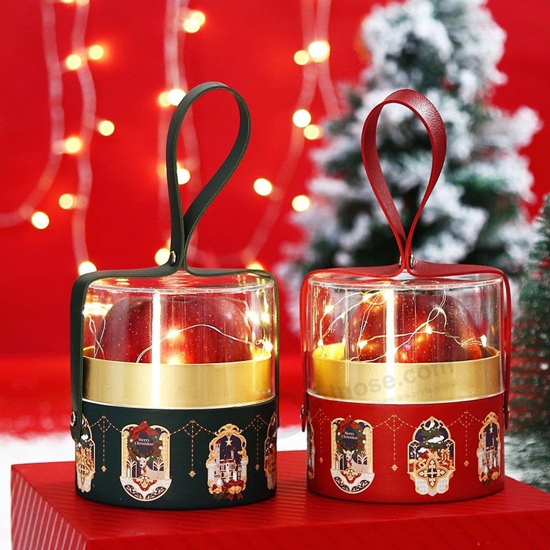 China Wholesale Luxury Cylinder Christmas Gift Paper Boxes with Window