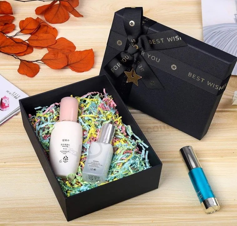 Factory Custom Black/Pink/Blue Cardboard Rectangular Gift Packing Paper Flower/Perfume/Jewelry Box