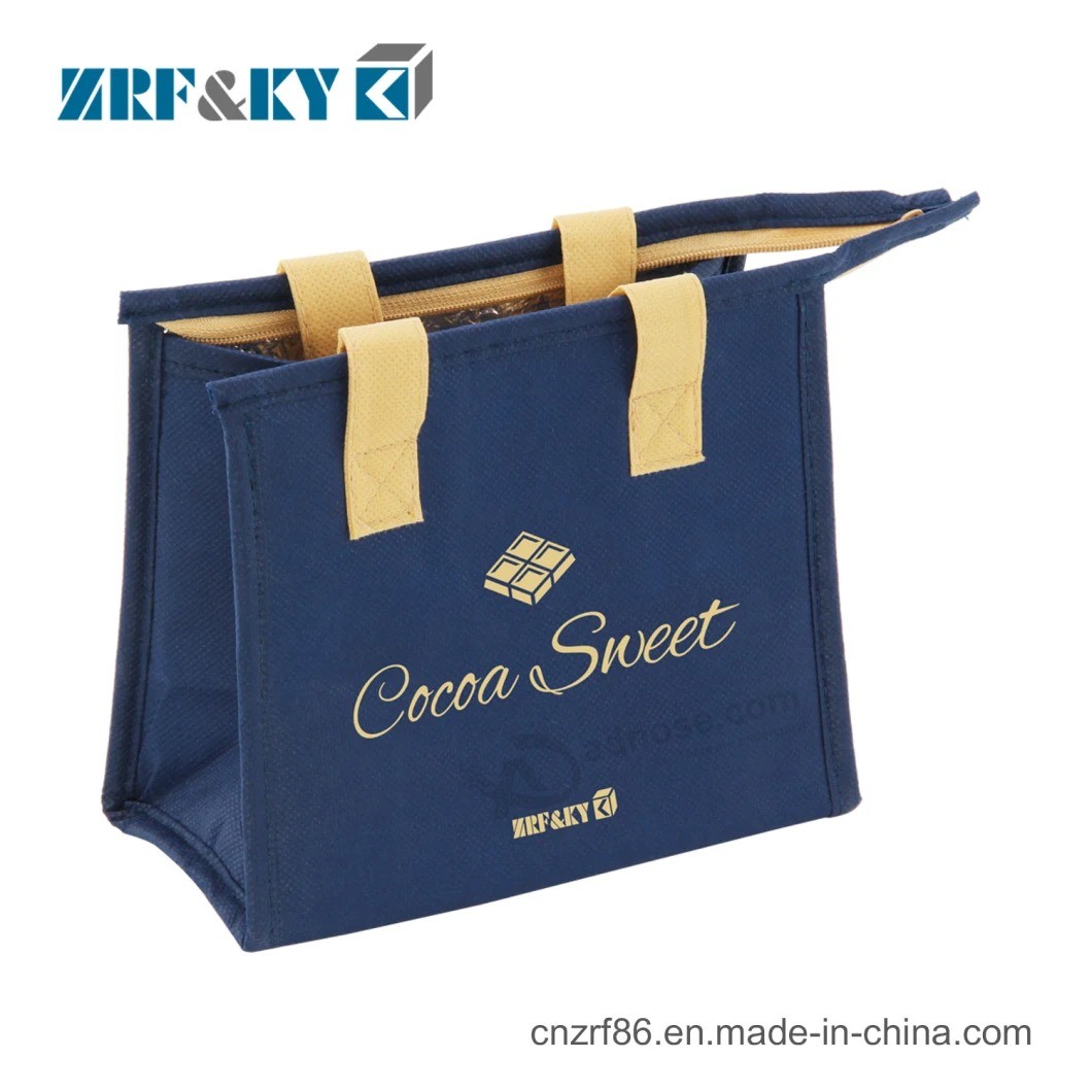 Custom Printed Non Woven Food Carry Shopping Bag with Zipper