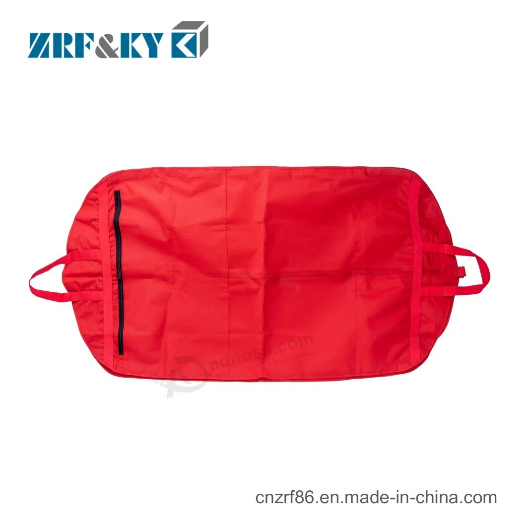 Custom Printed Red Non Woven Fabric Suit Cover Clothing Bags