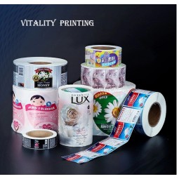 Printing Cleanser Beer Shampoo Wine Body Wash Olive Oil Food Golden Carton Packaging Sticker Adhesive Label Roll Print