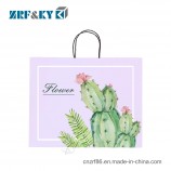 Custom Printed Fashion Color Paper Packaging Shopping Bags with Handle