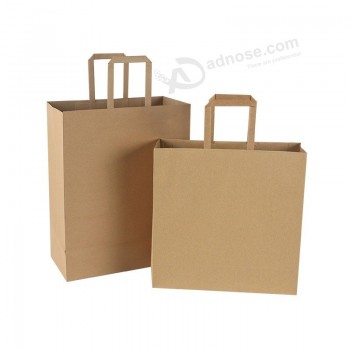 Flat Rope Bags Gift Brown Kraft Paper Bag Customized