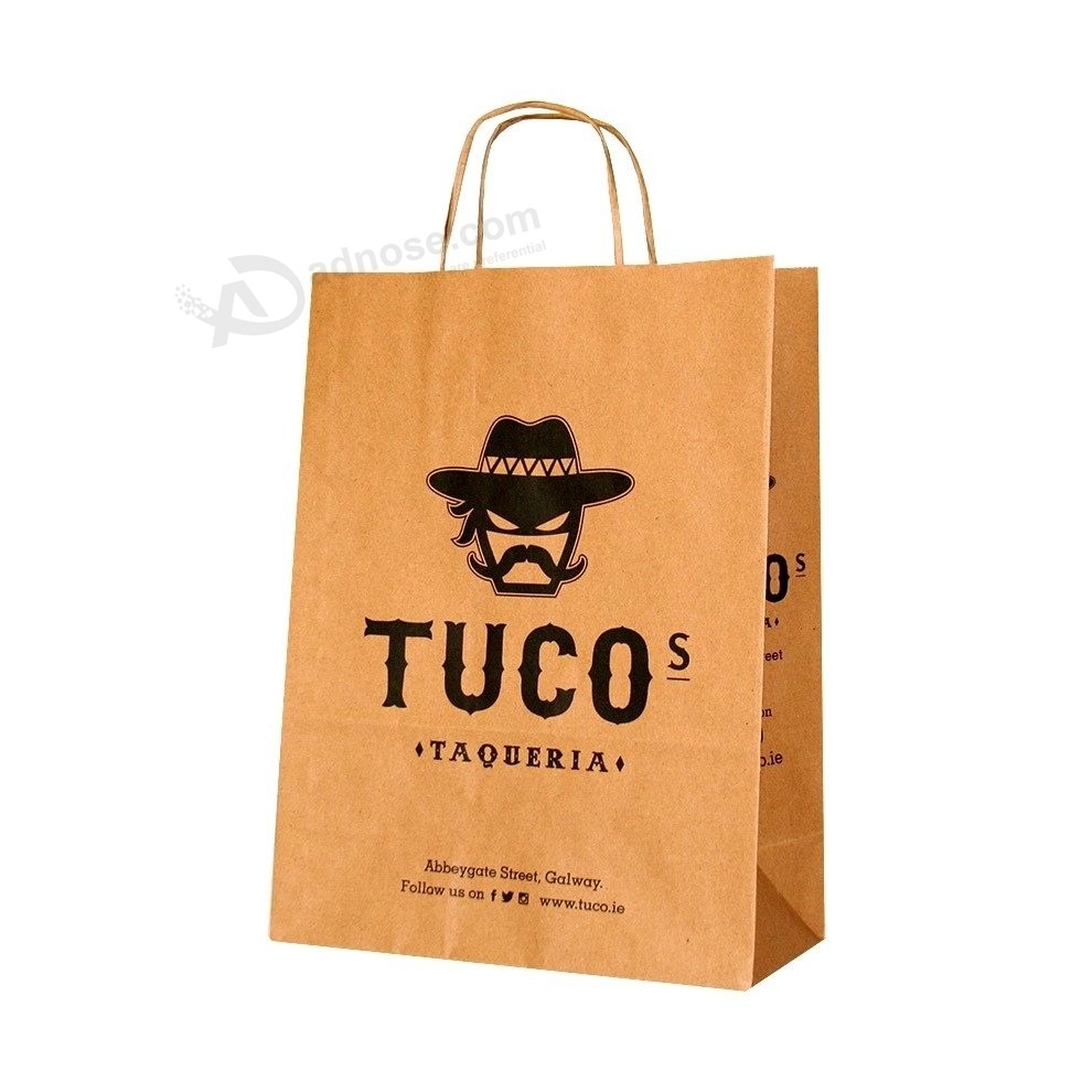Custom Printed Logo Packaging Shopping Paper Bag with Ribbon Handles