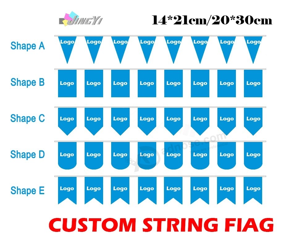 Custom Printing Bunting Triangle/Trilateral/Triangular String Pennant Flags Wholesale