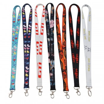 Polyester material cheap double clip custom double woven lanyards no minimum order