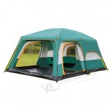 Large luxury double layer 2 rooms 1 living room 6-10 persons family camping outdoor waterproof tent