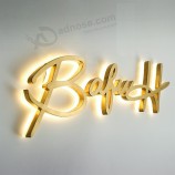Copper brass luminous sign decorated alphabet letters lighting e 3d backlit lettre custom metal logo wall