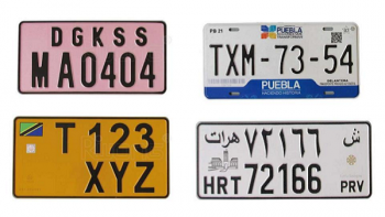 Gov tender car license plates, aluminum car number plates
