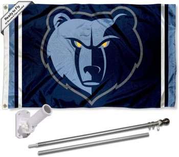Wholesale Memphis Grizzlies Grizzly Head Flag Pole and Bracket Set