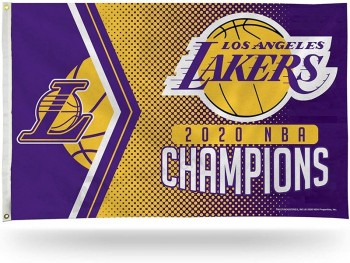 NBA Los Angeles Lakers 3-Foot by 5-Foot Single Sided Banner Flag with Grommets