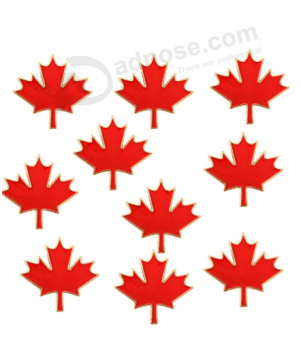 Rhungift 10 Pack Proudly Canada Pins Maple Leaf Jewelry Quality Gold Enamel Canadian National Flag Lapel Pins