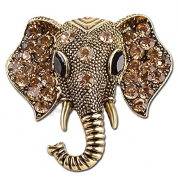Vintage Fashion Elephant Brooch Pins Rhinestone Animal Elephant Head Lapel Pin Suit Corsage Accessories Jewelry Unisex