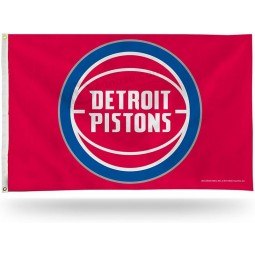 Industries NBA 3-Foot by 5-Foot Single Sided Banner Detroit Pistons Flag with Grommets