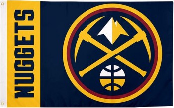 Denver Nuggets Team NBA National Basketball Association 100% Polyester Indoor Outdoor 3 feet x 5 feet Flag (Team Name)