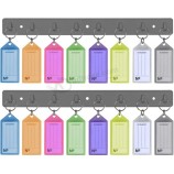Acrimet Key Tag Rack w/ 8 Keyring Tags (Self-Adhesive Key Storage Rack) (2 Pack) (Assorted Color)