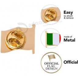 Italy Country Enamel Made of Metal Souvenir Hat Men Women Patriotic Italian (Waving Flag Lapel Pin)