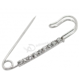 10 Pcs Silver Tone Rhinestone Safety Pins Brooches Jewelry for Skirts Sweater Scarf Lapel Hat