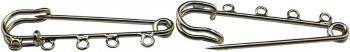 Amanaote Metal Silvery 2＂ Kilt Pin Brooch Clasp With 5 holes(Pack Of 12)