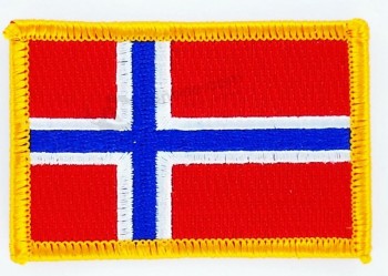 NORWAY FLAG PATCH BADGE IRON ON NEW EMBROIDERED