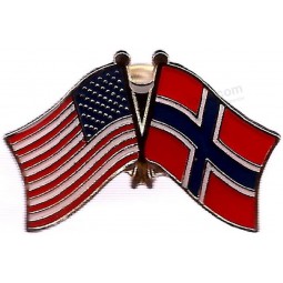Wholesale Pack of 24 USA American & Norway Country Flag Bike Hat Cap lapel Pin