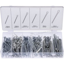 Cotter Pin Assortment | 555 Piece | Zinc Plated Premium Quality | Steel Split Pin Fastener Clips | Straight Hairpins | Holds Pins