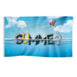 Summer Flag 3x5 Ft Banner Decorations Swimming Pool Duck Swim Ring Yard Sign Party Supplies