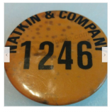Natkin & Company Vtg Pin Pinback Badge Button Employee Number 1246