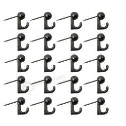 Push Pin Hanger 20PCS Black Zinc Alloy Round Head Push Pin Picture Hooks Decorative Push Pins Thumb Tacks Picture Hanging Nails for Wall Hanging