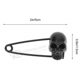 6Pcs Black Skull Head Safety Pins Zinc Alloy Skull Safety Pins Punk Skull Head Connectors Charms for Blankets Scarves Sweater